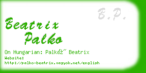 beatrix palko business card