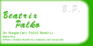 beatrix palko business card
